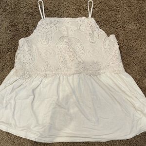 Cream Lace Tank Top